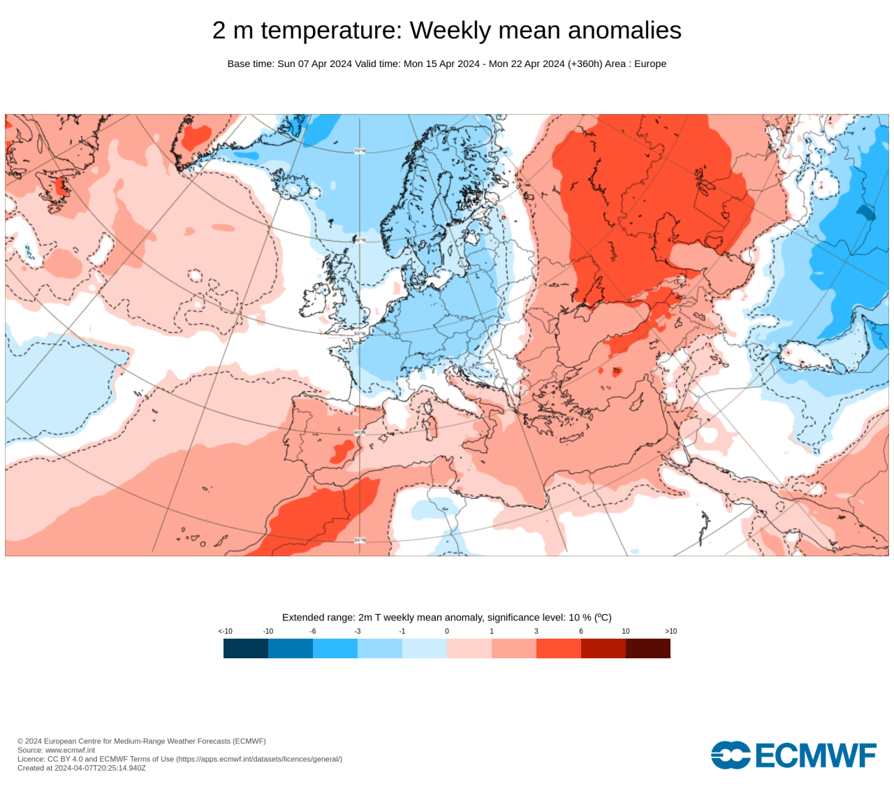 15-22 gennaio: anomalie temperature secondo ecmwf
