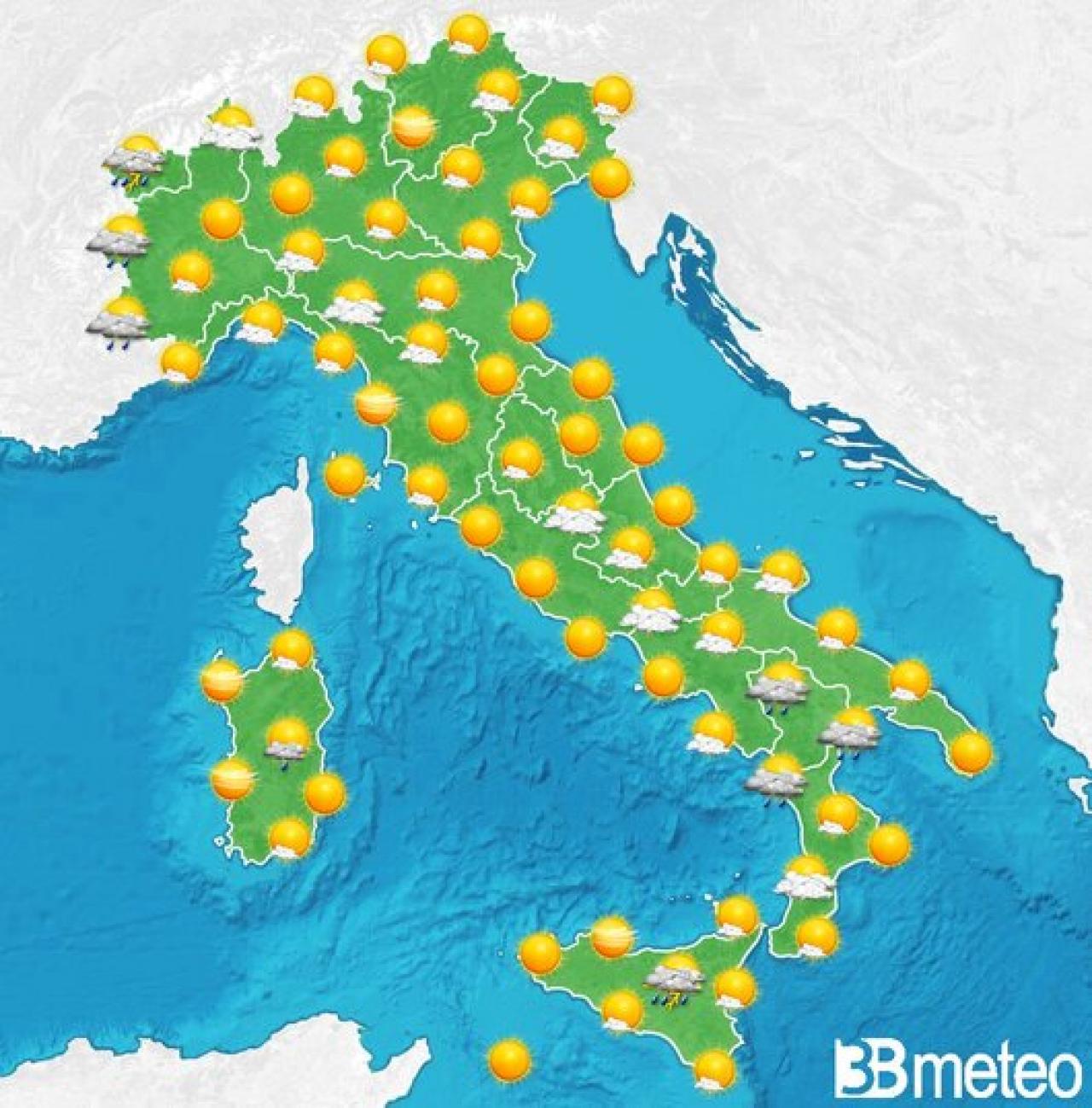 Il tempo previsto per la giornata di dopodomani