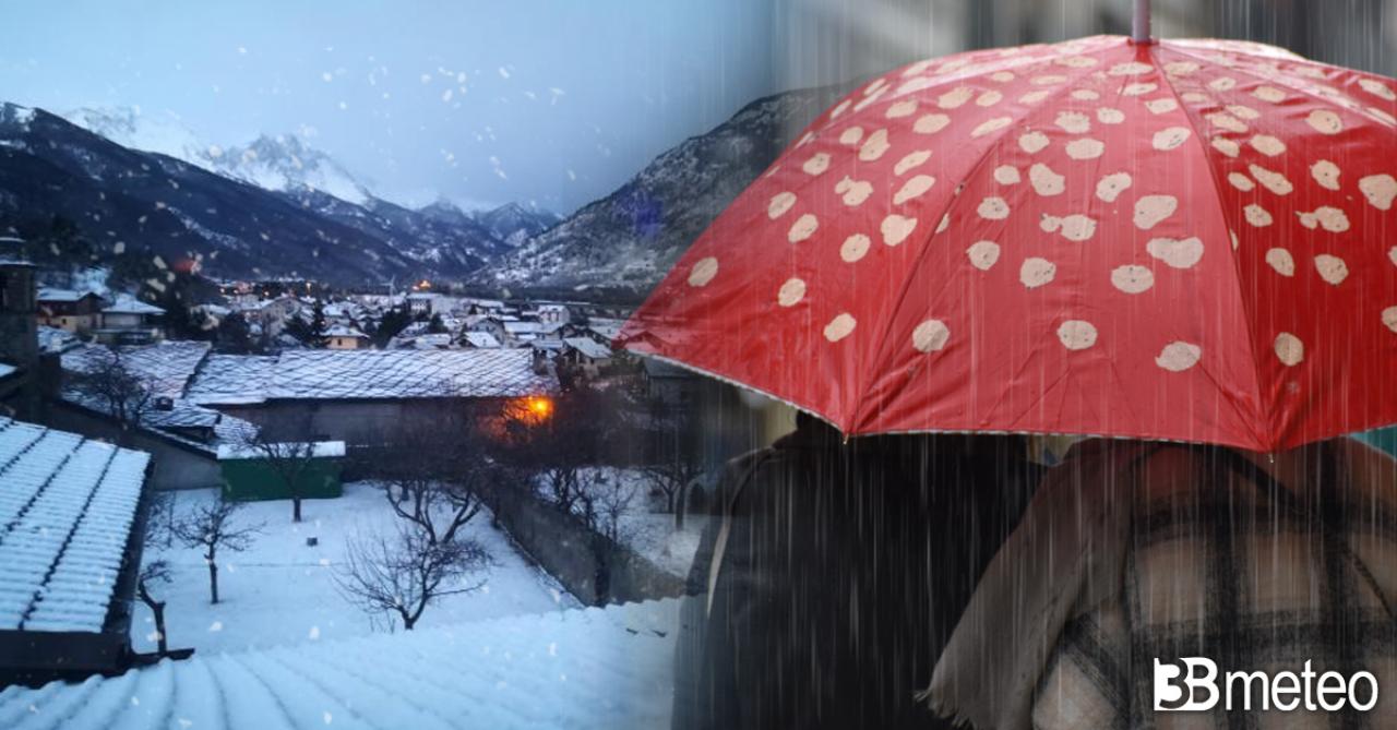 A San Valentino probabile perturbazione con pioggia a neve