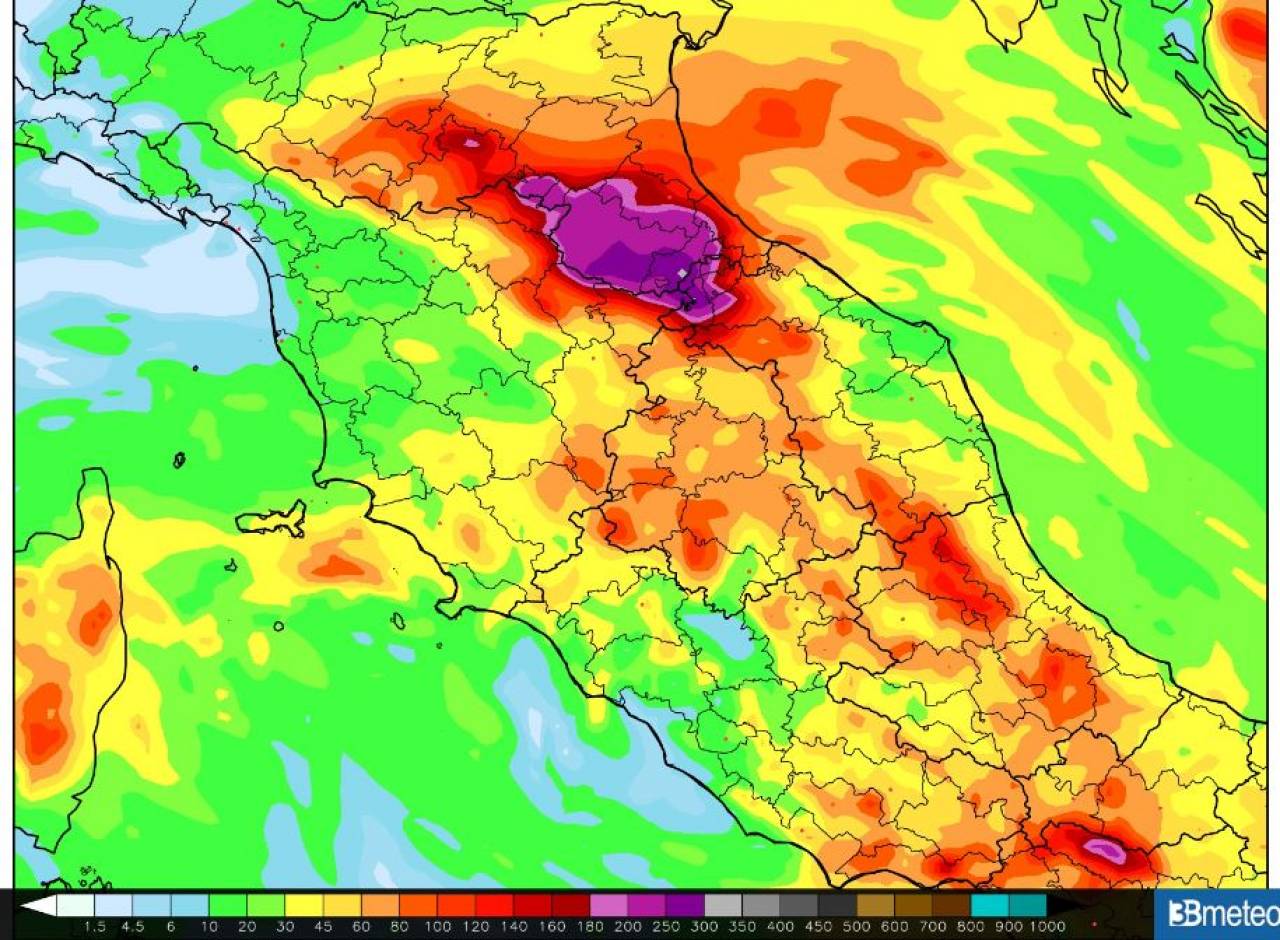 Allerta meteo Emilia Romagna e Montefeltro: gli accumuli previsti nelle prossime 72 ore