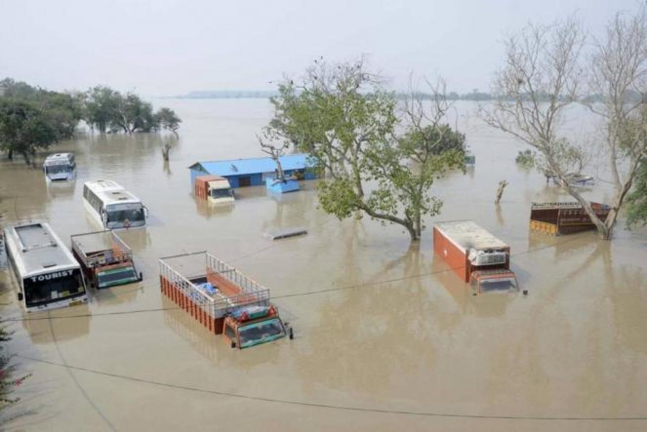 Alluvioni in India in un'immagine di archivio