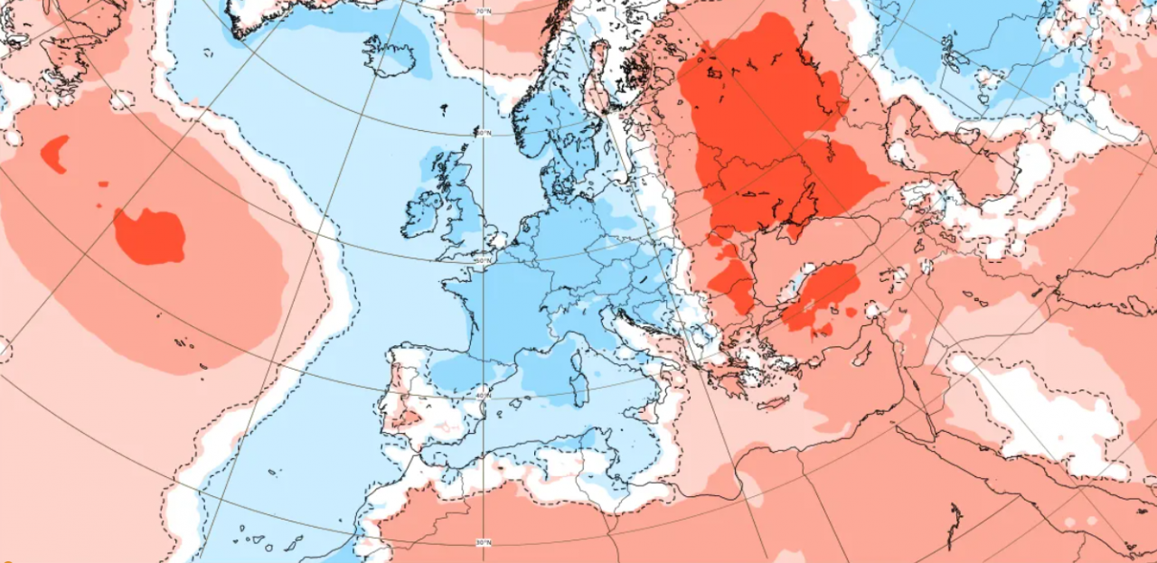 anomalie temperature 1-8 luglio, fonte Ecmwf