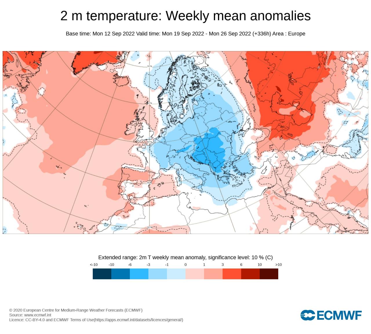 anomalie temperature a 2m secondo Ecmwf