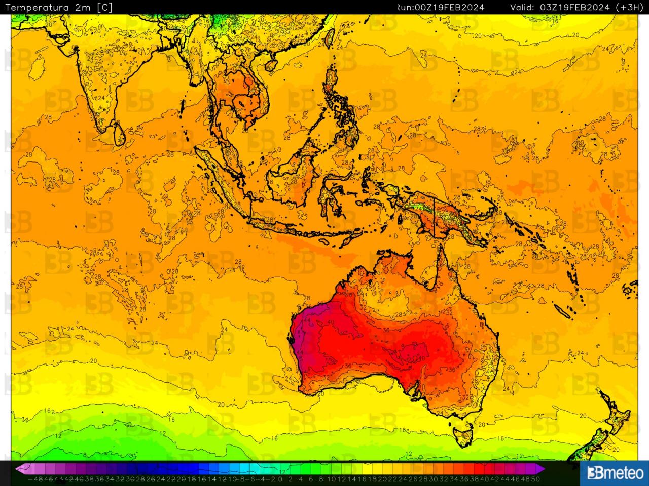 Anomalie temperature al suolo in Australia