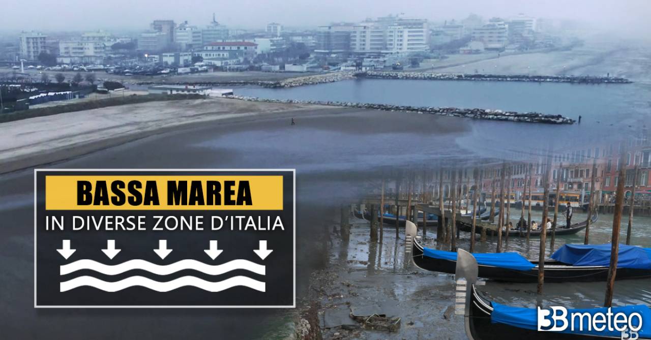 Bassa marea notevole in diverse parti d'Italia, ma la siccità non c'entra