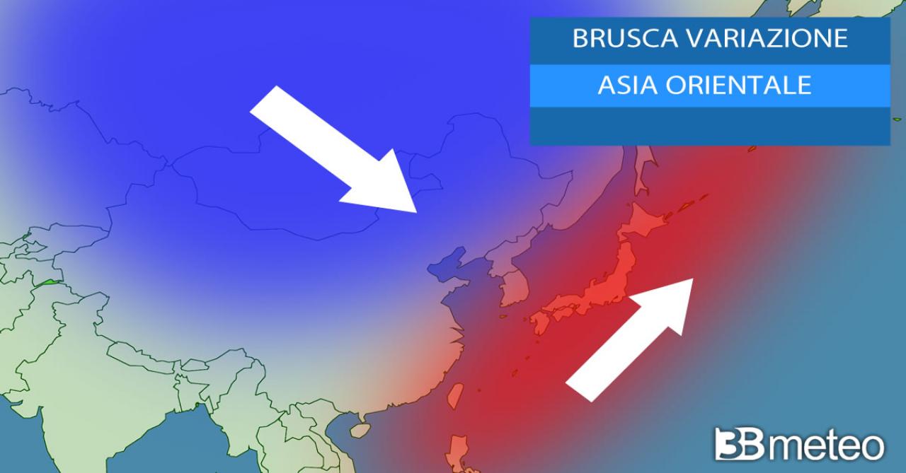 brusca variazione sull'Asia orientale