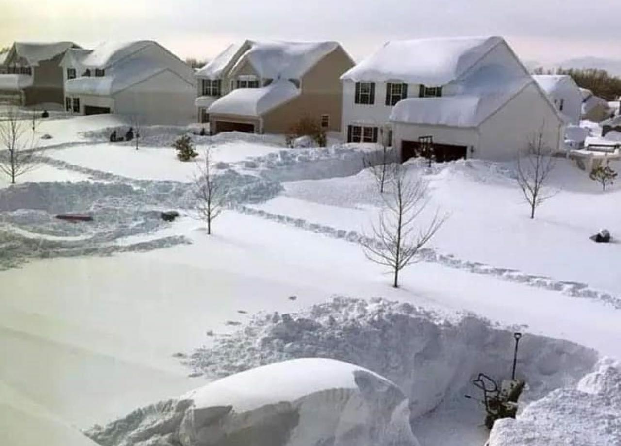 Buffalo dopo la nevicata record (Fonte PETRIFIED COVID PARENT via Twitter)