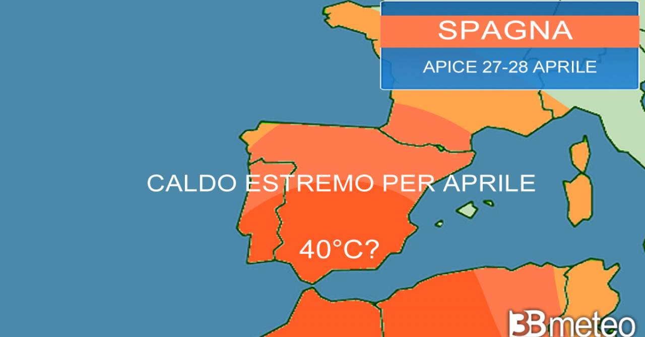 caldo estremo atteso in Spagna