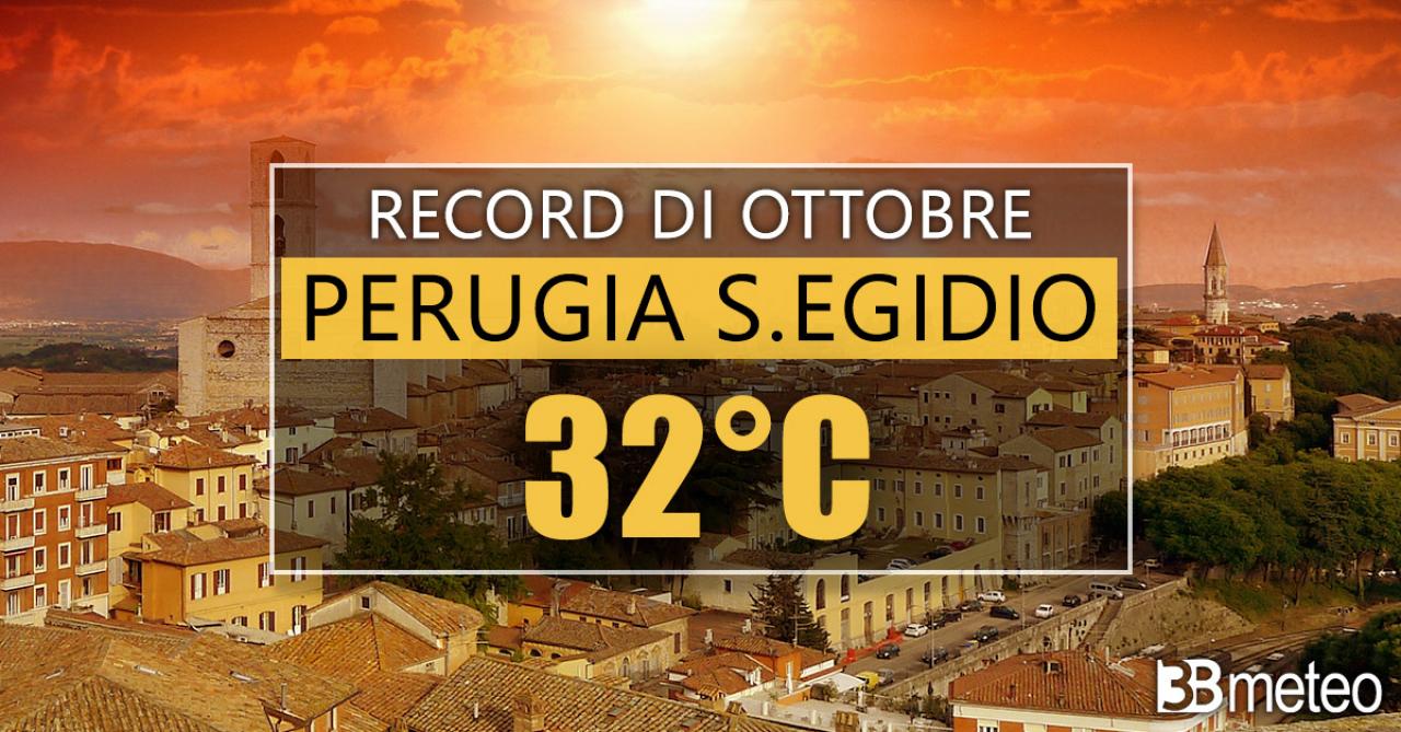 Caldo record per ottobre a Perugia S.Egidio