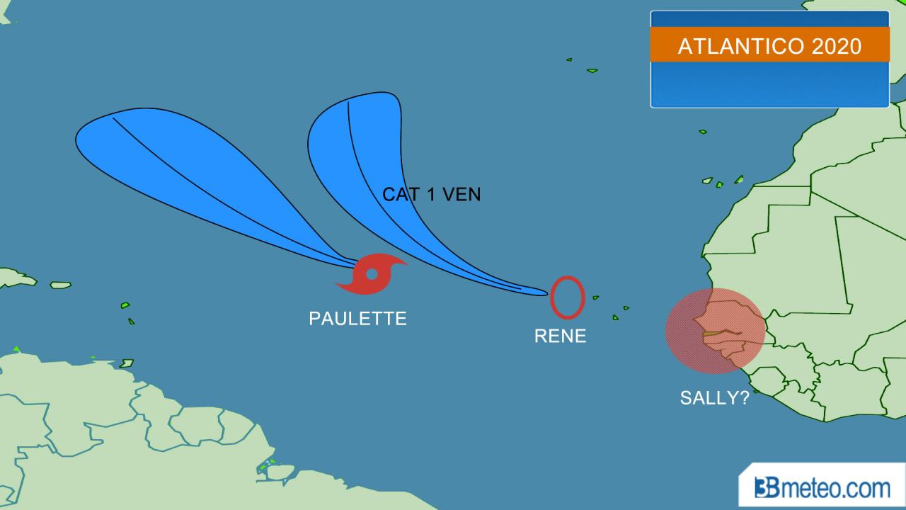 Cicloni atlantici: Paulette e Rene, pronta anche Sally