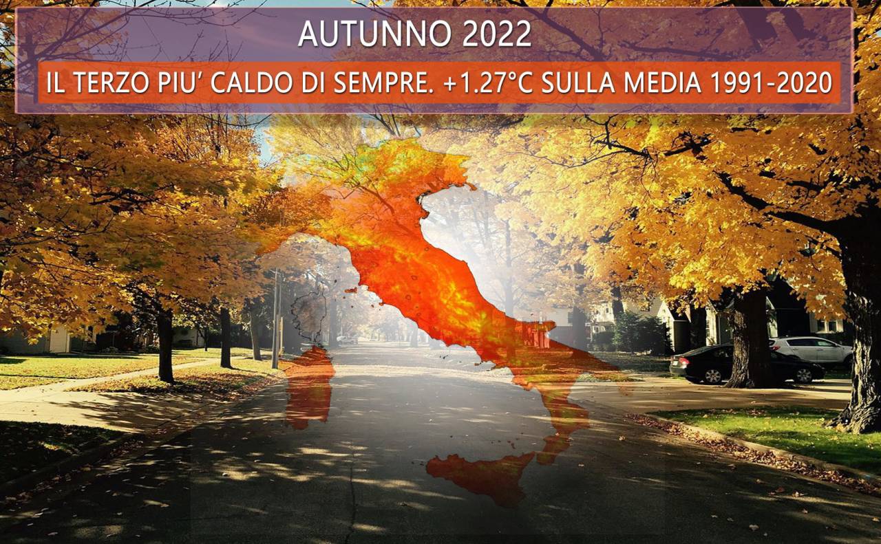 Clima - Autunno 2022, il 3° più caldo di sempre per l'Italia