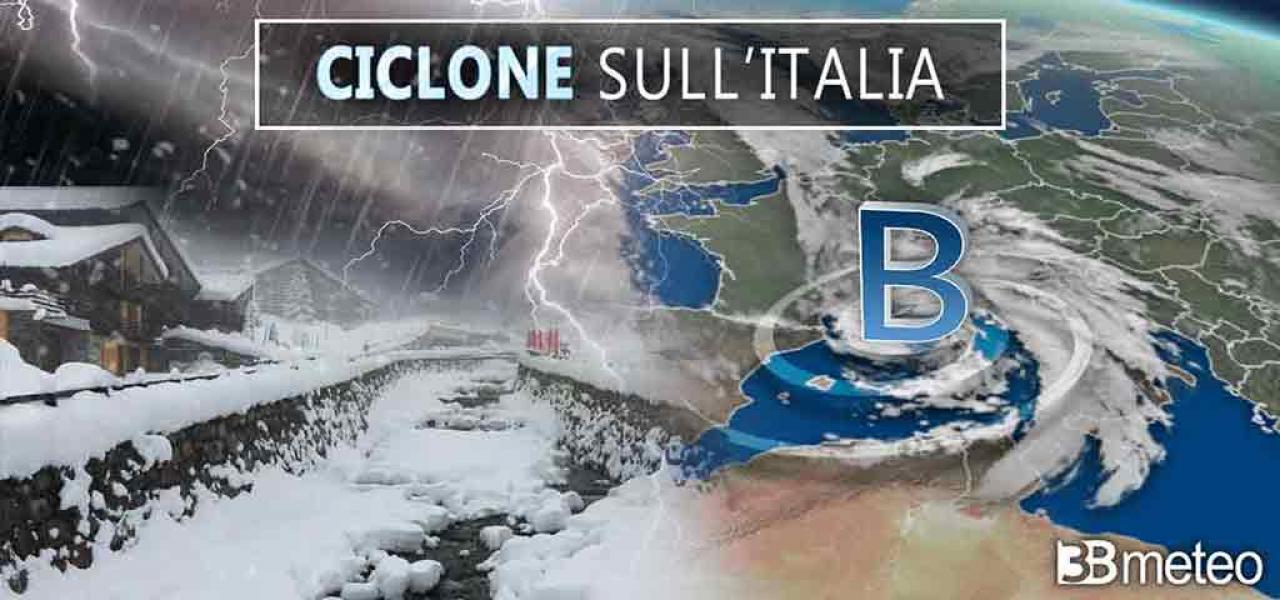 Cronaca meteo: ciclone attivo sull'Italia con piogge, temporali, vento e neve