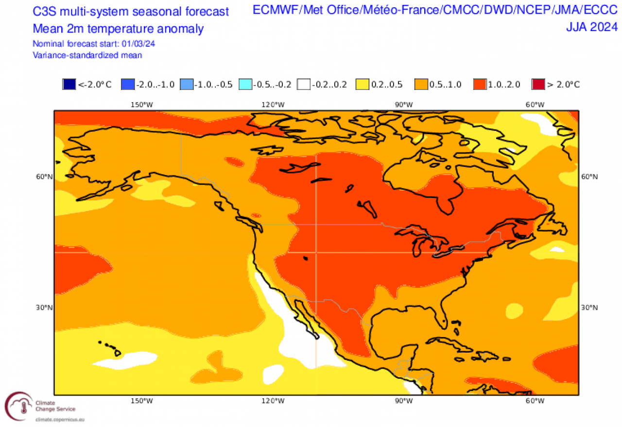 estate 2024: anomalie temperatura fonte copernicus