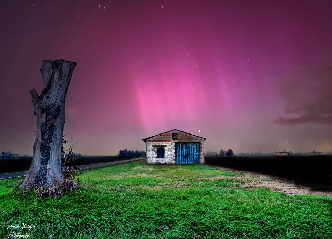 Fenomeno dell'Aurora (SAR) visto da Cavezzo (Mo) foto di Andrea Malagola