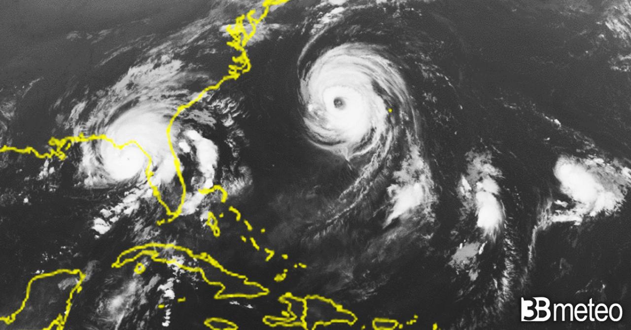 Gli uragani Idalia e Franklin visti dal satellite