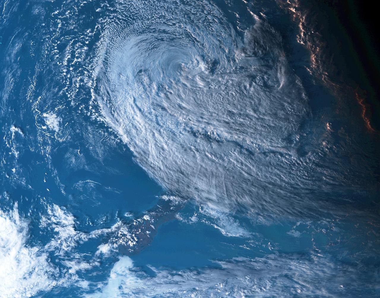 Il ciclone Gabrielle visto dal satellite