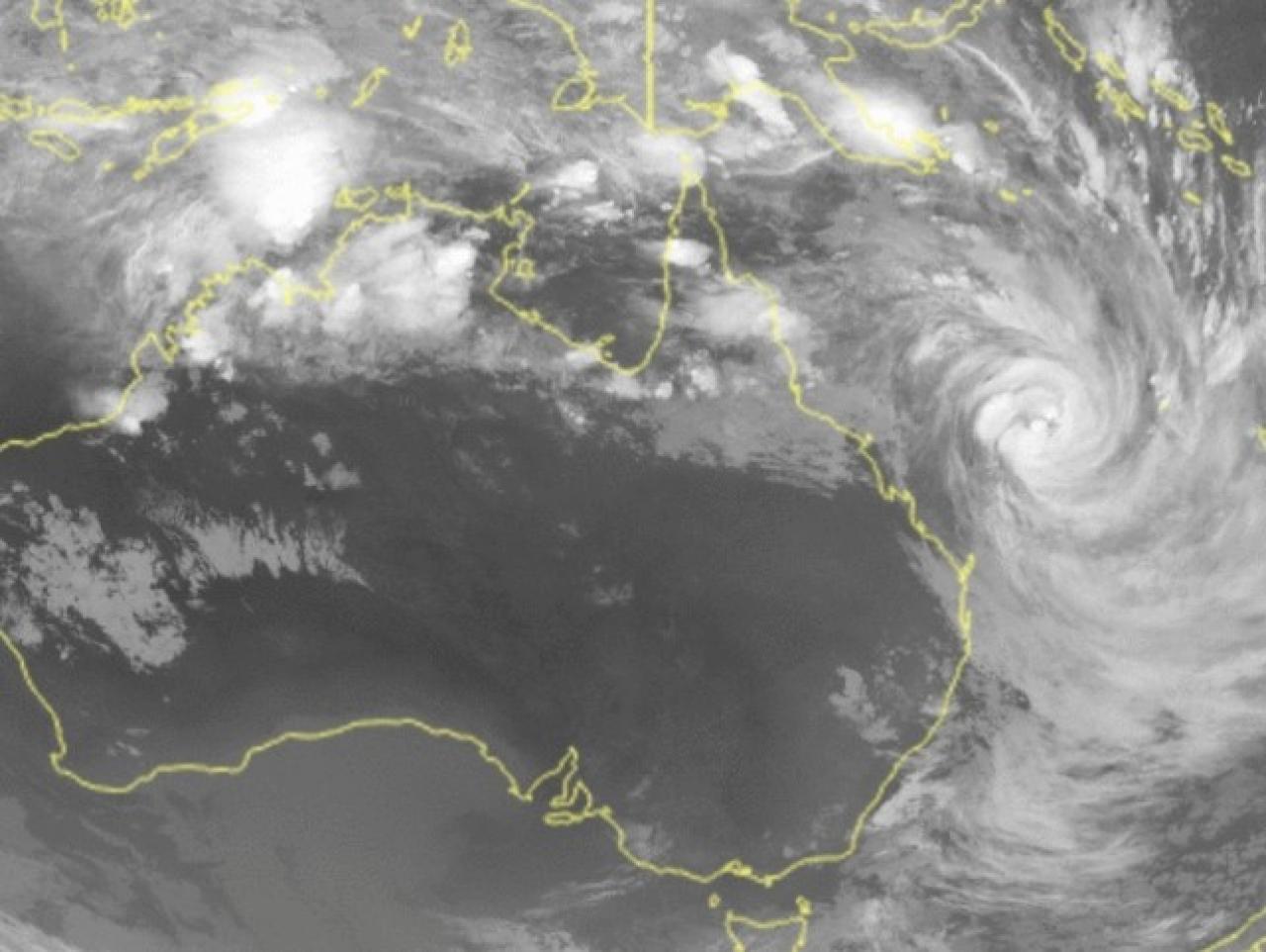 Il ciclone tropicale Gabrielle ad est dell'Australia