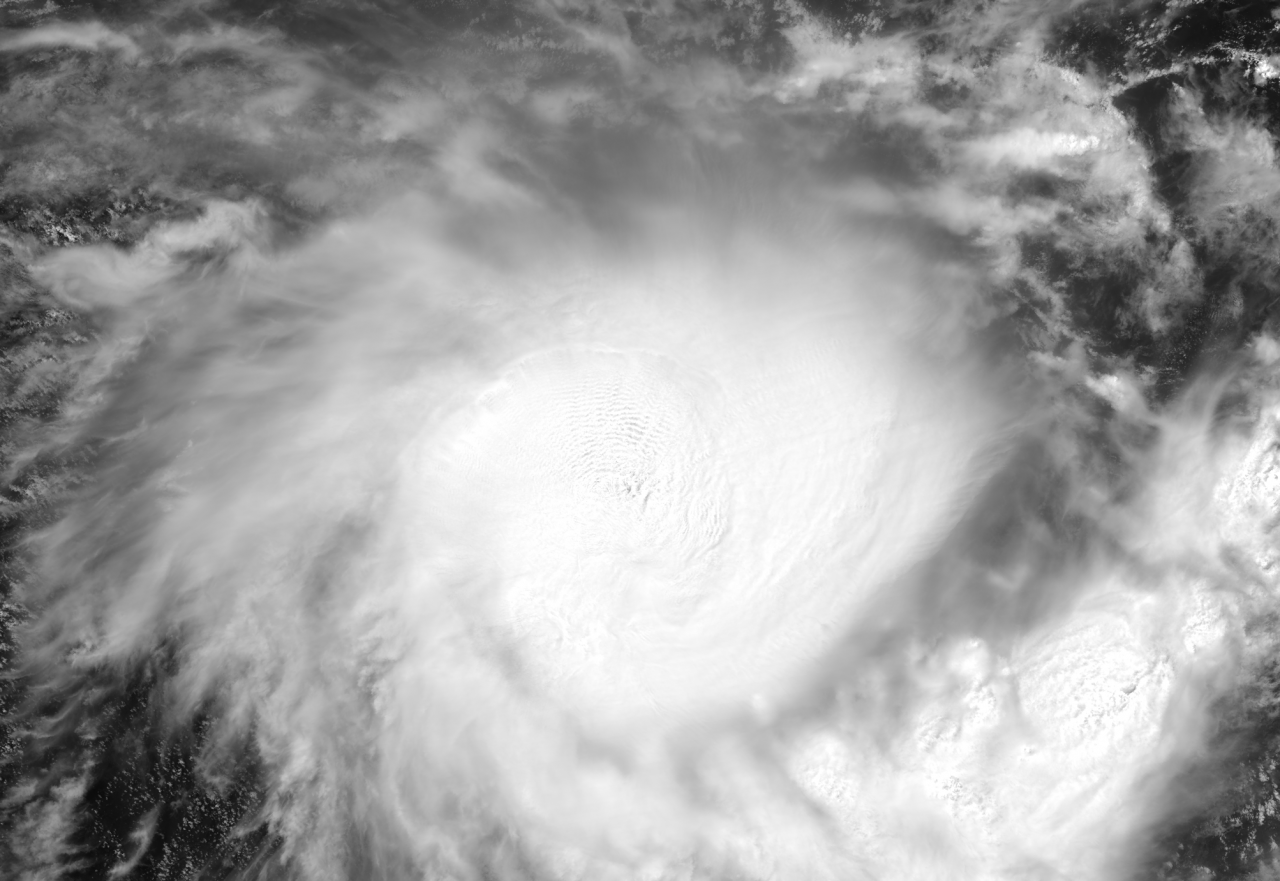 Il ciclone tropicale Megan fotografato dal satellite poco prima del landfall