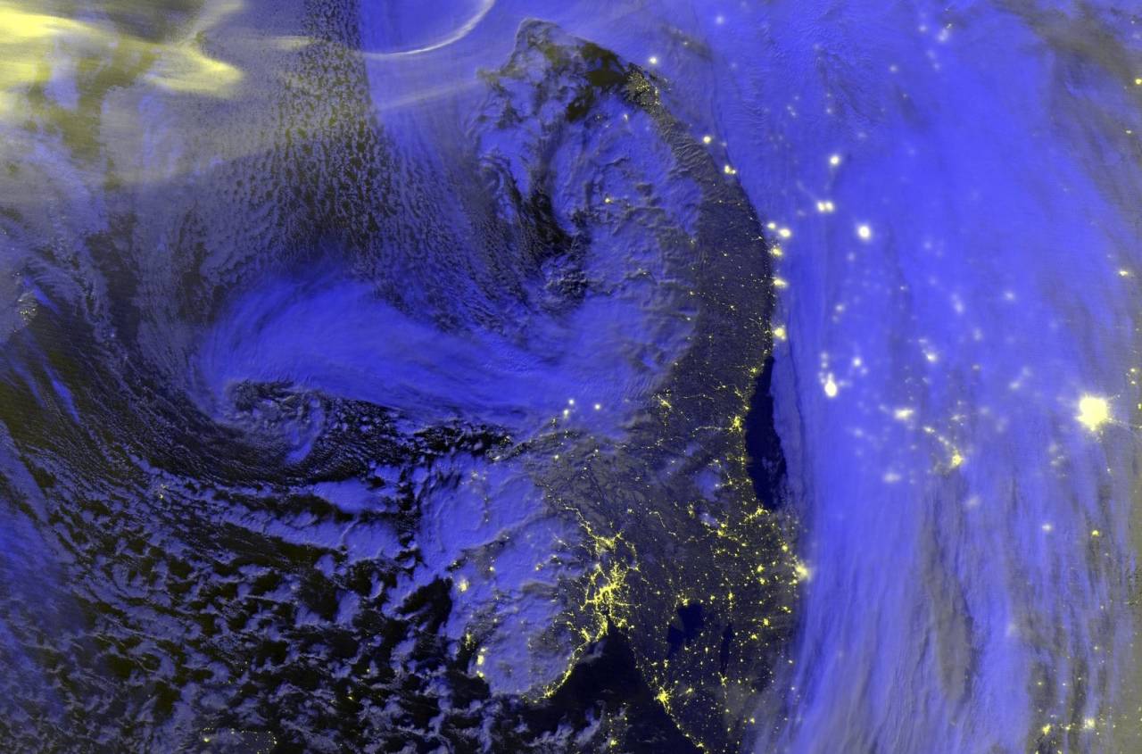 Il landfall della tempesta Ingunn visto dal satellite