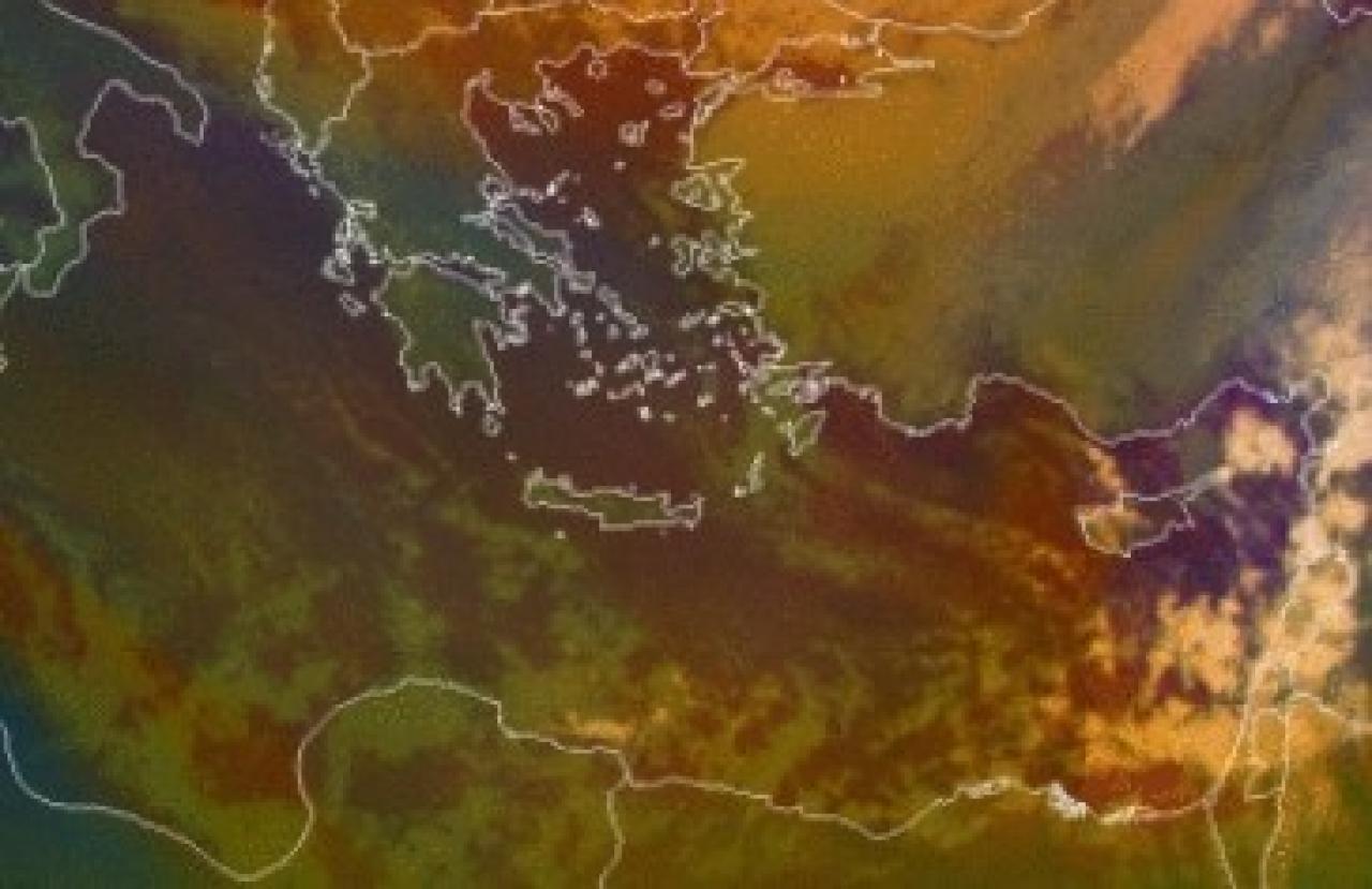 Immagine satellite sul Mediterraneo orientale