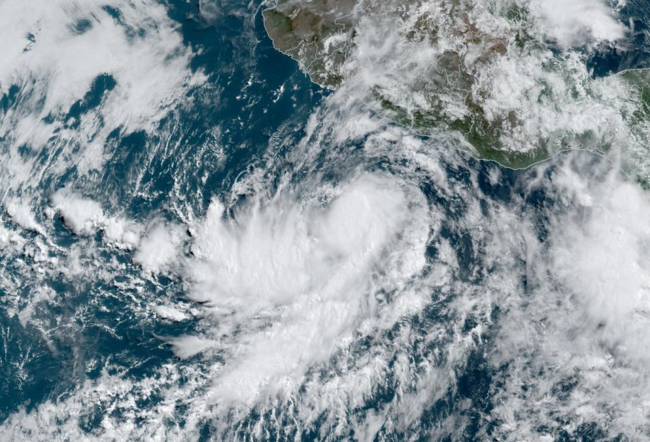 L'uragano Blas visto dal satellite