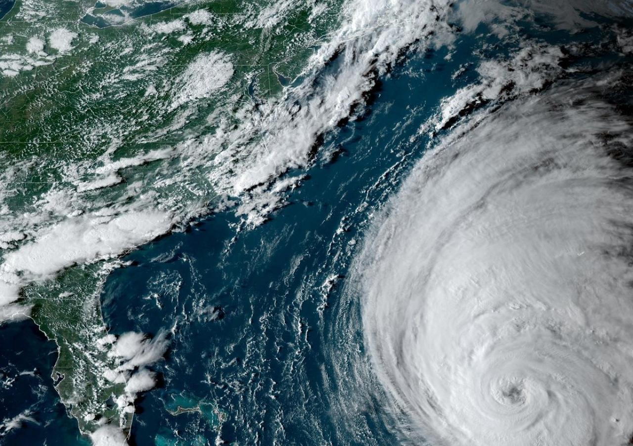 L'uragano Lee visto dal satellite (Fonte immagine: NOAA)