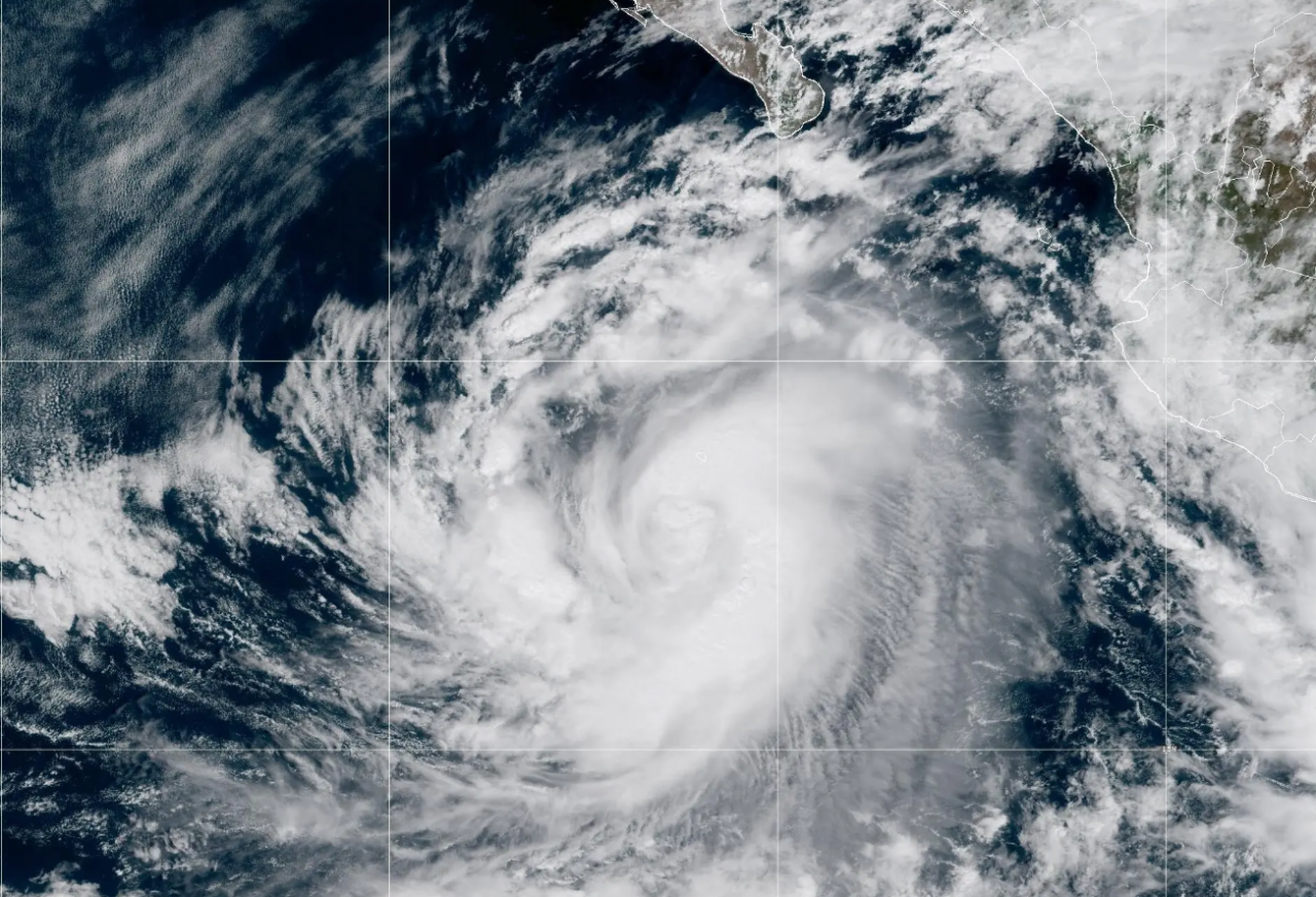 L'uragano Lidia visto dal satellite