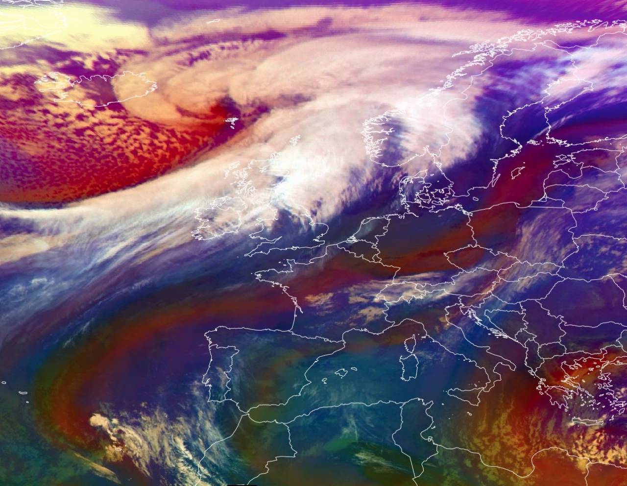 La tempesta Ingunn questa mattina vista dal satellite
