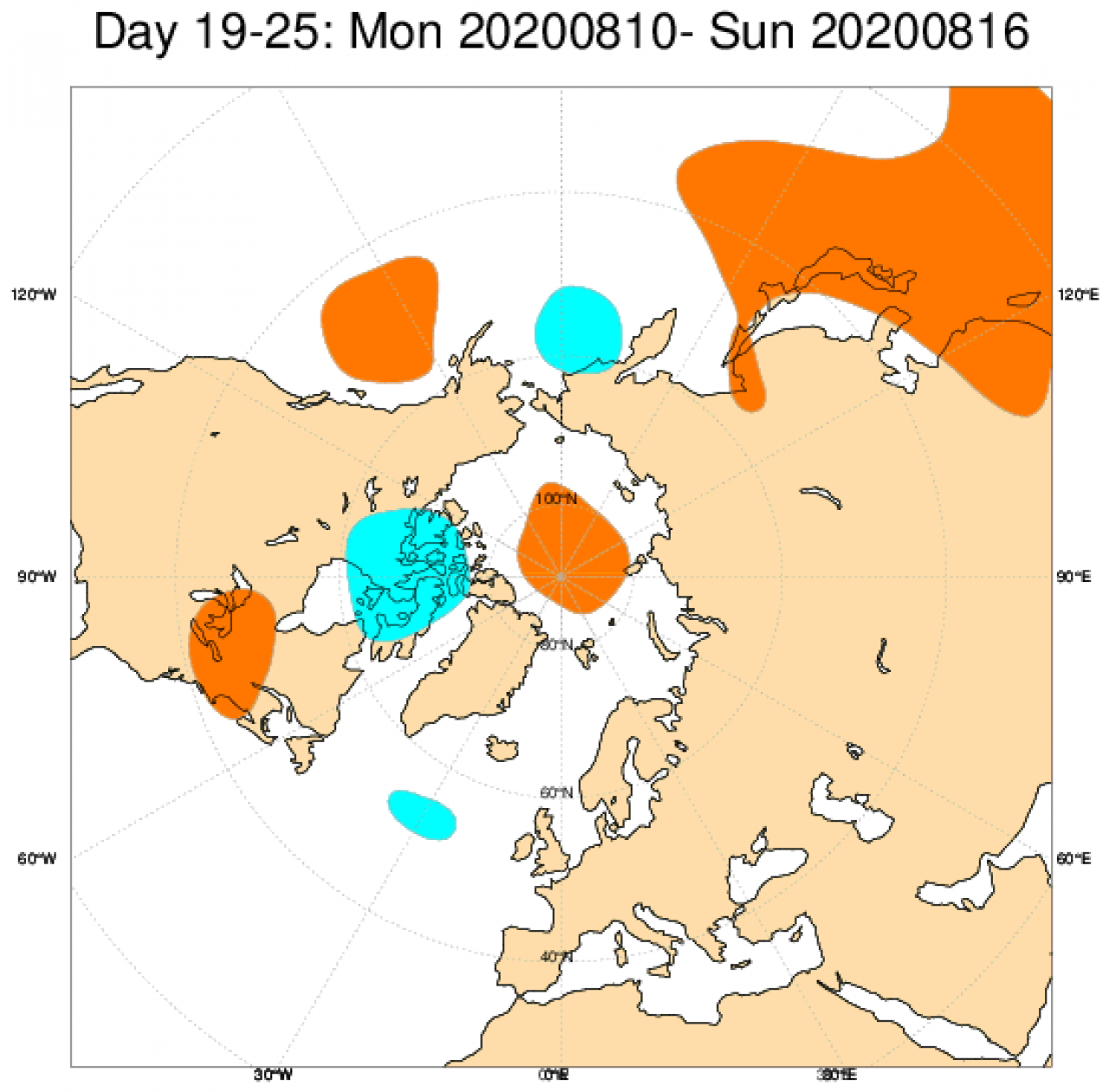 Le anomalie di geopotenziale a 500hPa da modello ECMWF mediate sul periodo 10-16 agosto