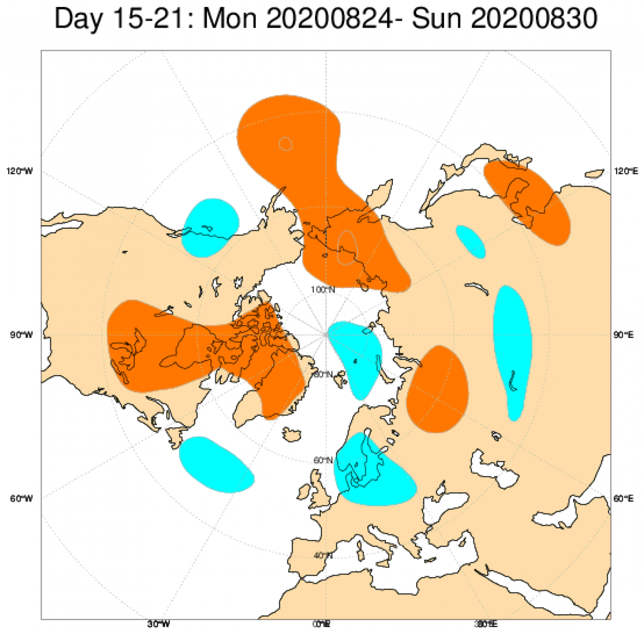  Le anomalie di geopotenziale a 500hPa mediate sul periodo 24-30 agosto