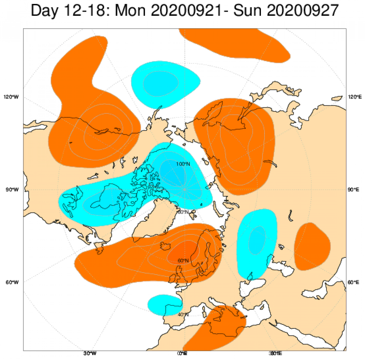 Le anomalie di geopotenziale a 500hPa secondo il modello ECMWF mediate nel periodo 21-27 settembre