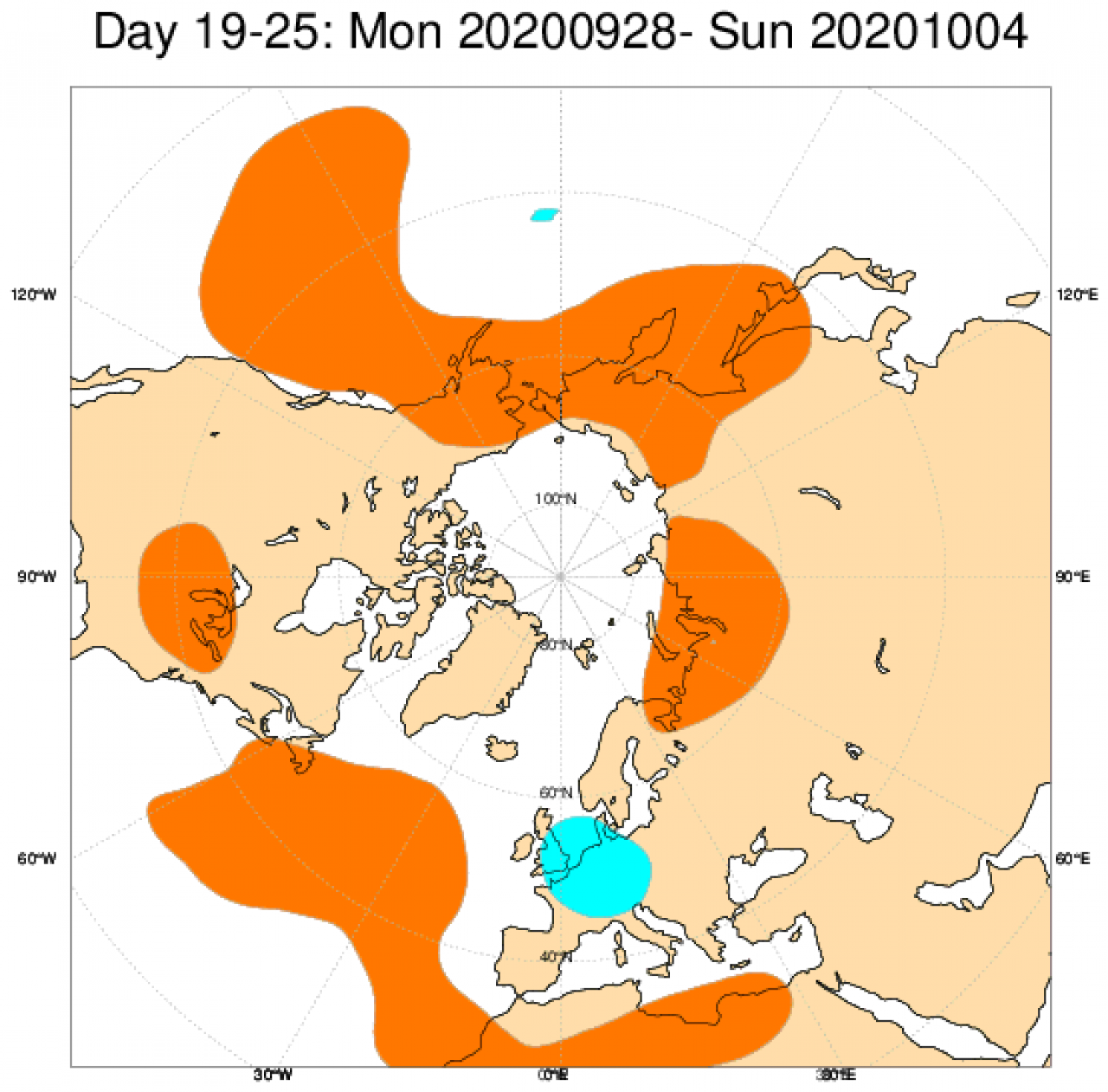  Le anomalie di geopotenziale a 500hPa secondo il modello ECMWF mediate nel periodo 28 settembre - 4 ottobre