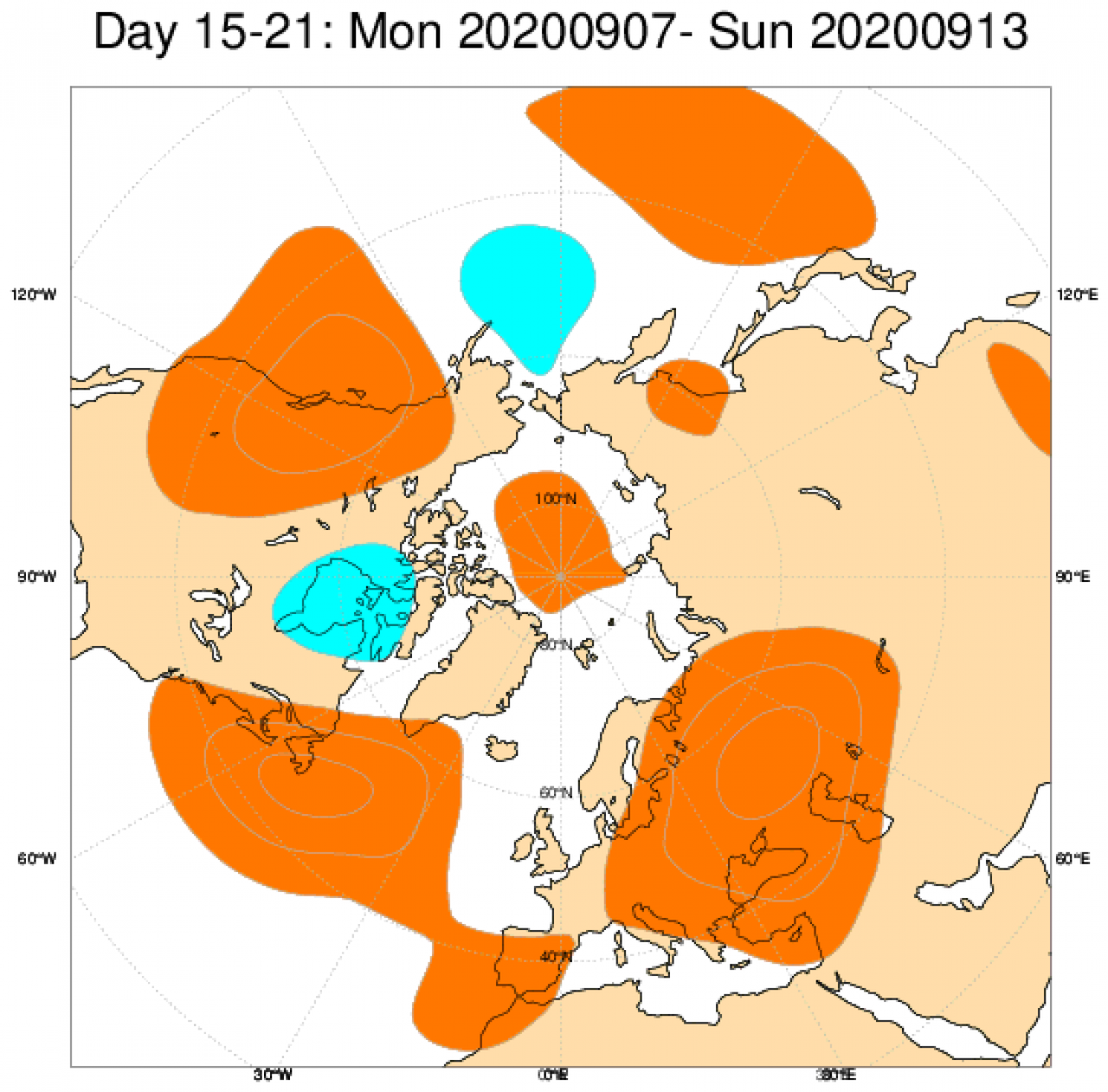 Le anomalie di geopotenziale a 500hPa secondo il modello ECMWF mediate sul periodo 7-13 settembre