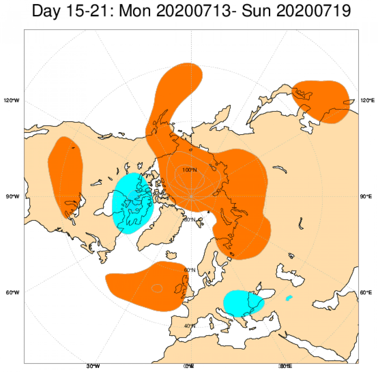 Le anomalie di geopotenziale attese in Europa secondo il modello ECMWF in riferimento al periodo 13-19 luglio