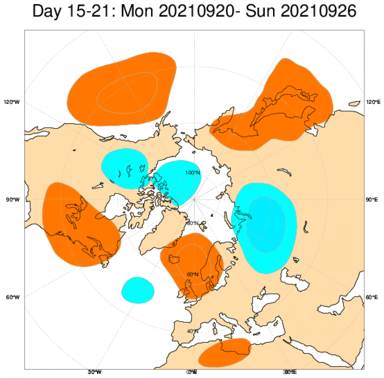 Le anomalie di pressione e geopotenziale secondo il modello ECMWF mediate nel periodo 20-26 settembre