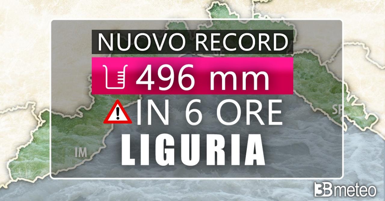 Maltempo Liguria: pioggia record, dati Arpal
