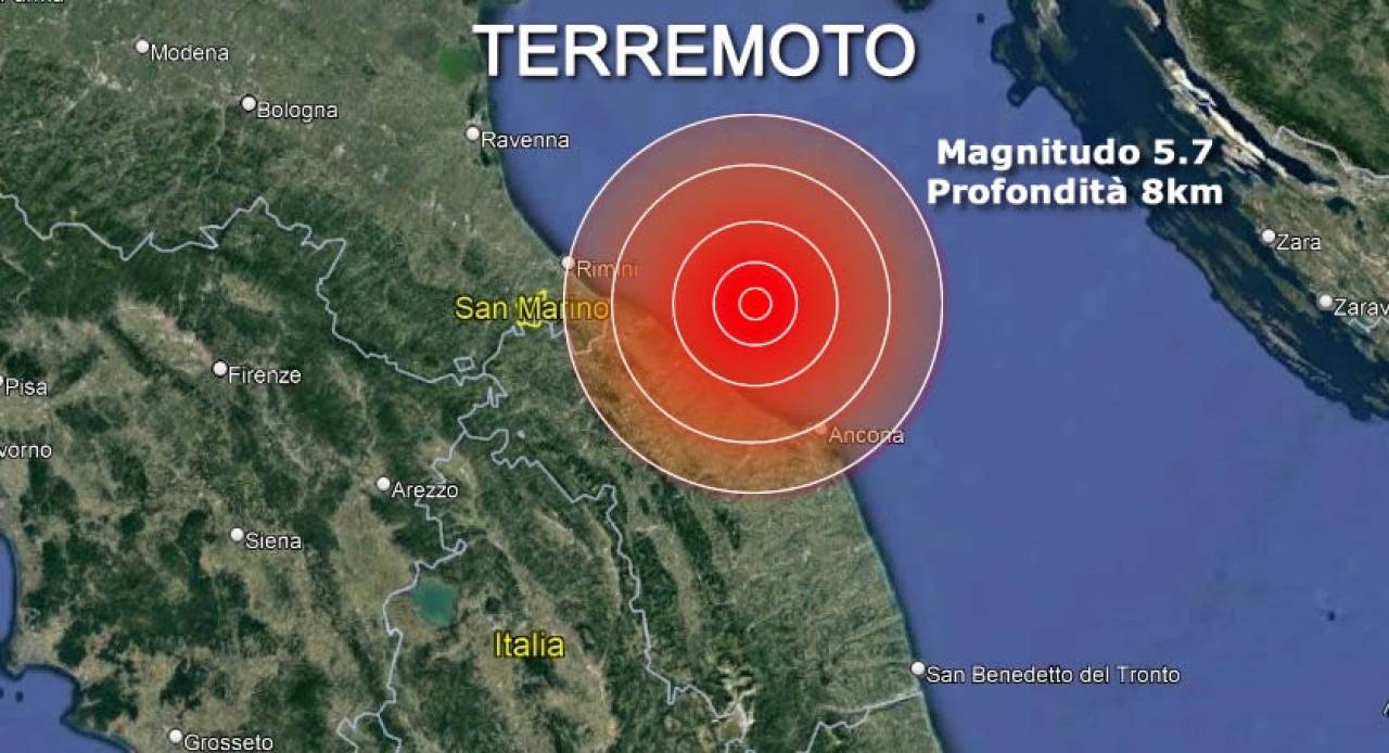 Marche, terremoto magnitudo 5.7