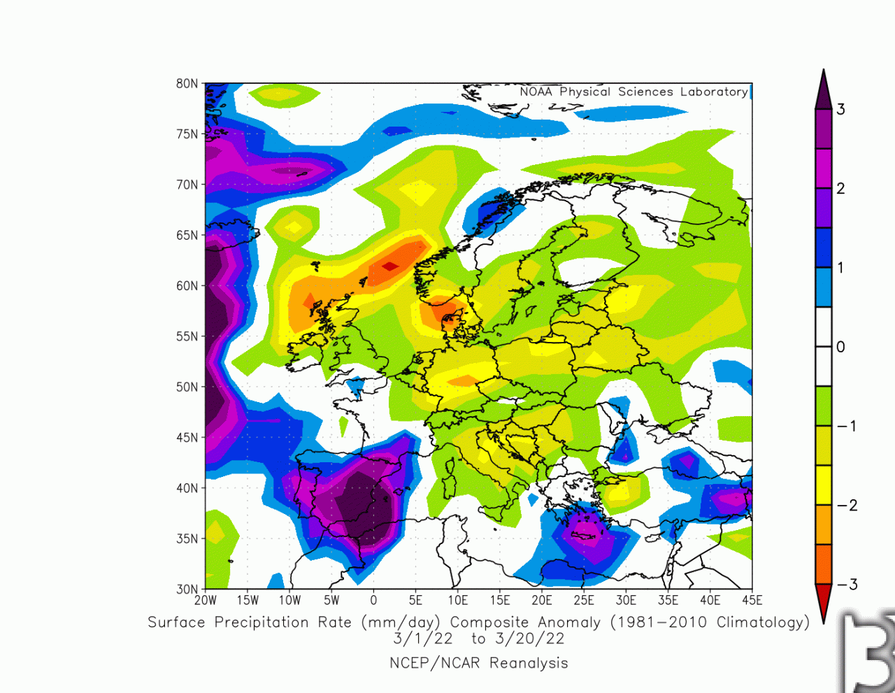 marzo, clima secco in Europa