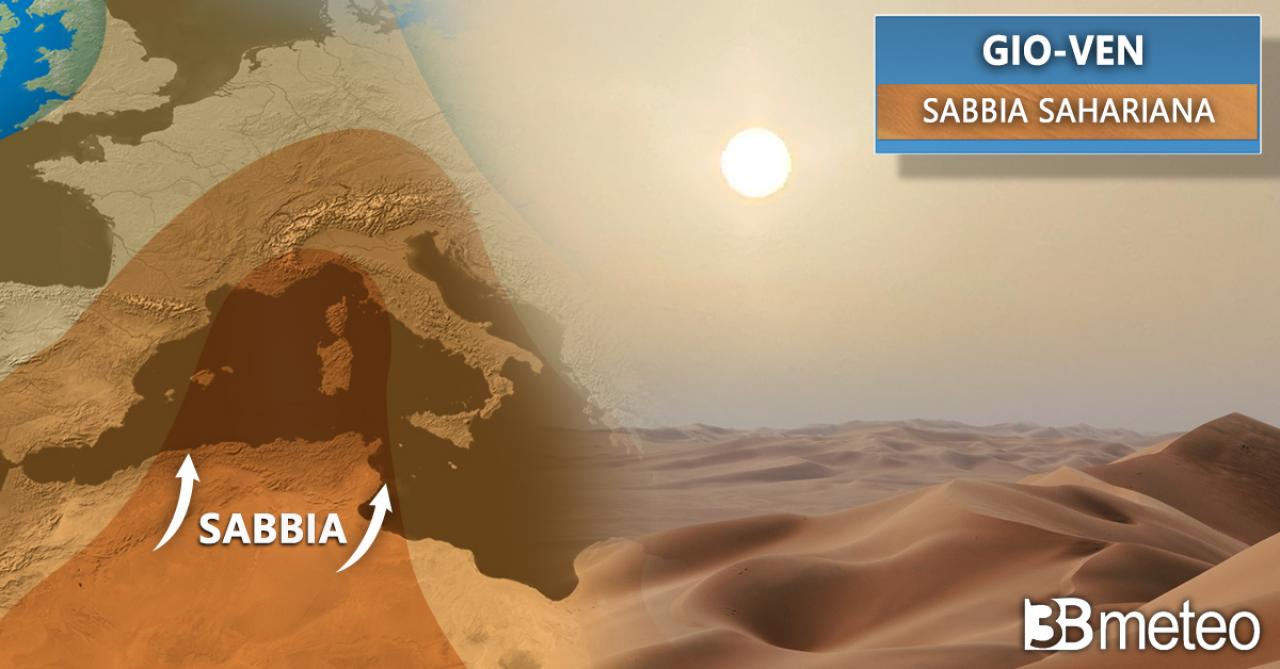 Meteo. Sabbia in arrivo dal Sahara