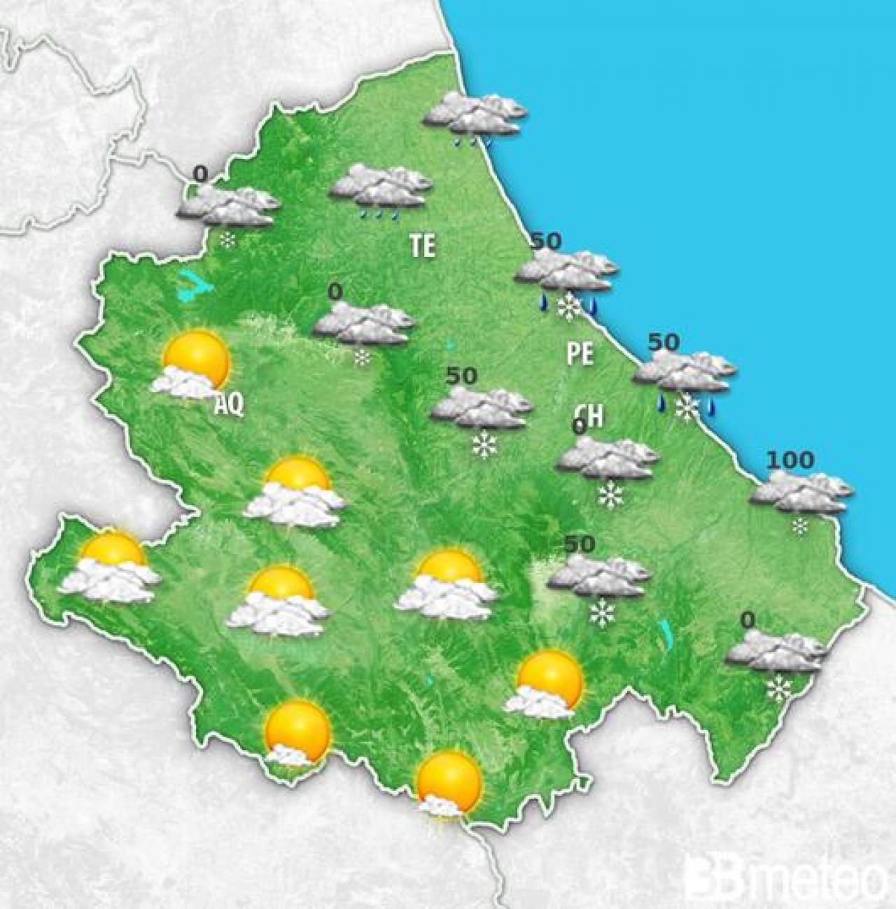 Meteo Abruzzo: le previsioni per mercoledì mattina