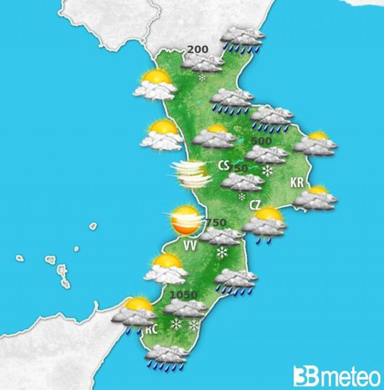 Meteo Calabria: previsioni per giovedì