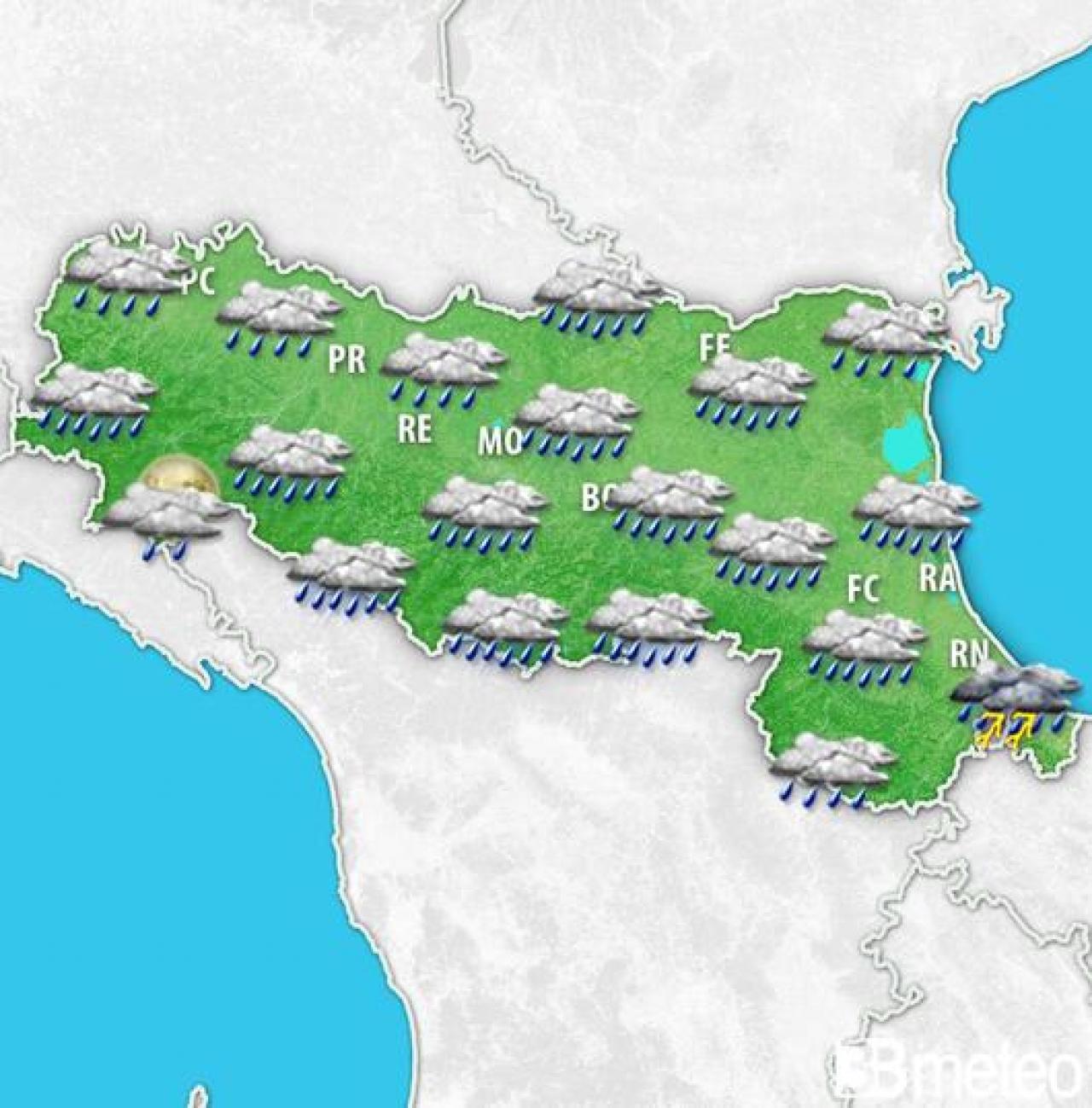 Meteo Emilia Romagna. Verso un peggioramento dal primo maggio, tornano piogge e temporali