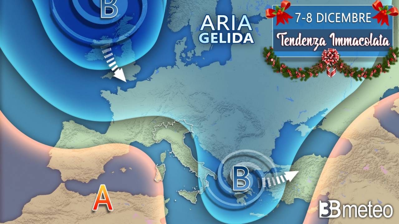 Meteo Europa 8 dicembre