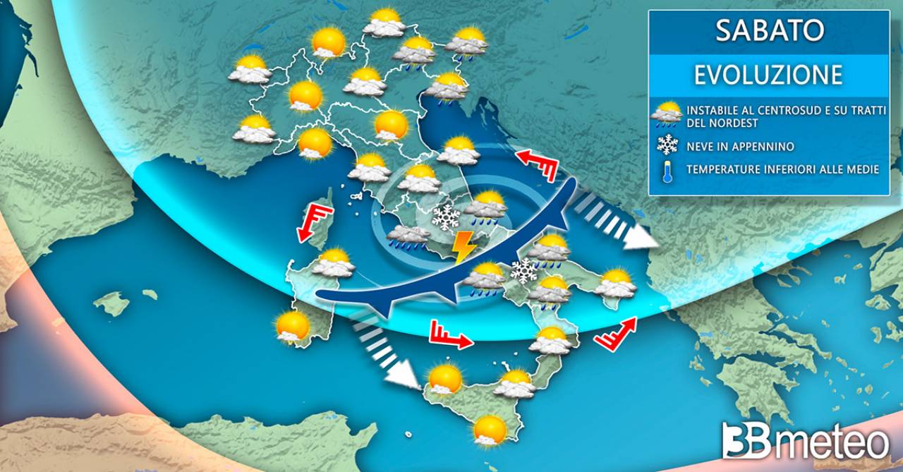 Italy weather Saturday 8 March