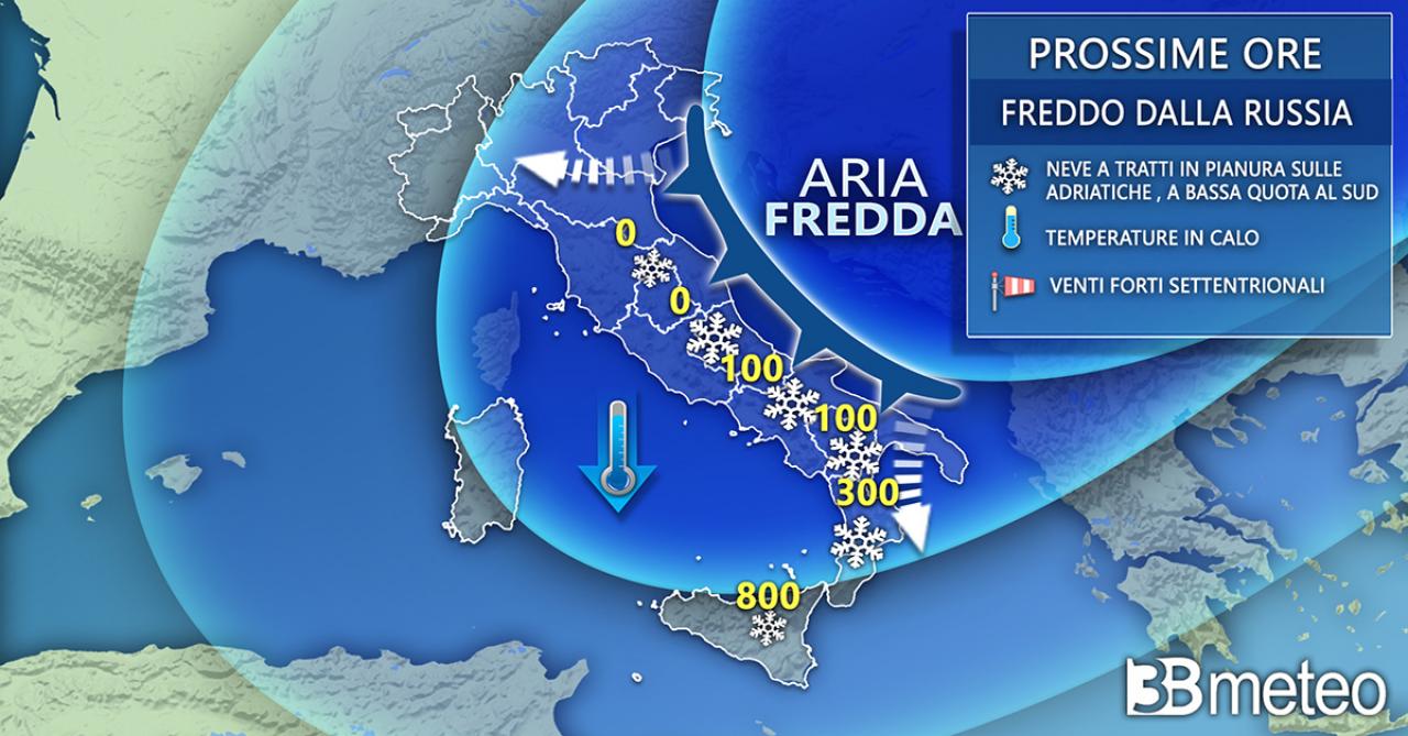 Meteo Italia: situazione prevista per le prossime ore