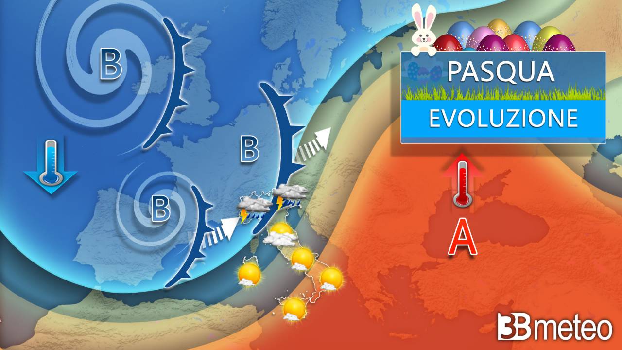 Cronaca Meteo - Pasqua con forti temporali e grandine su parte d'Italia, caldo estivo al Sud. Situazione con foto, video e previsione prossime ore