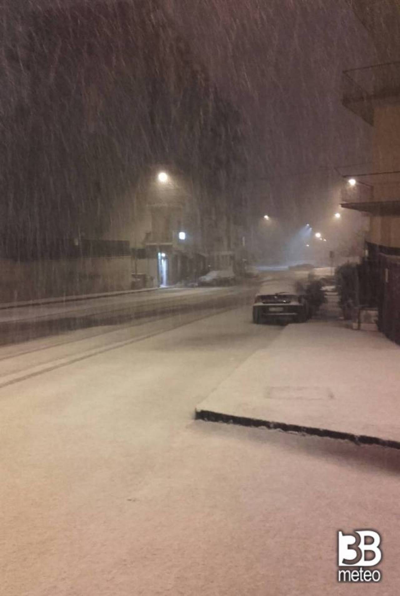 Neve a Caltanissetta dalla scorsa notte