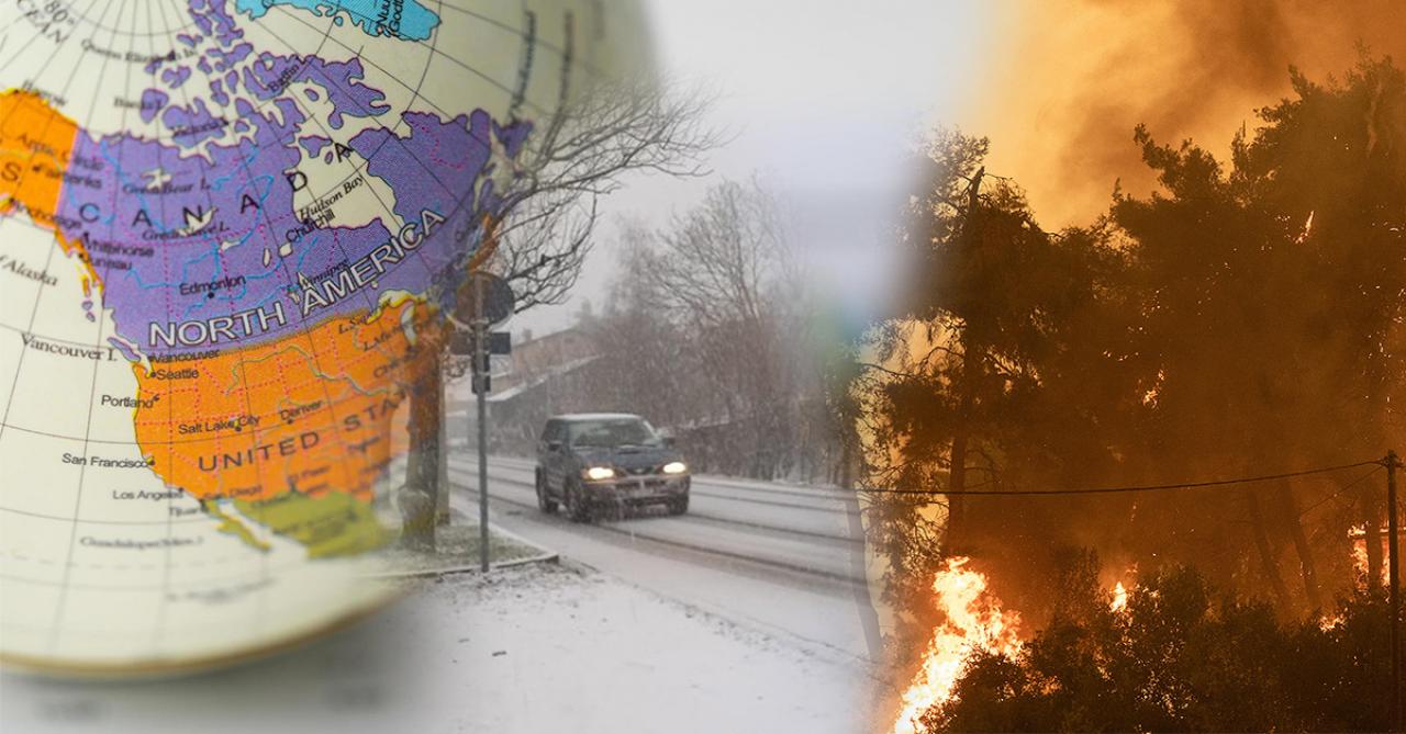 Nord America tra neve tardiva, siccità e incendi