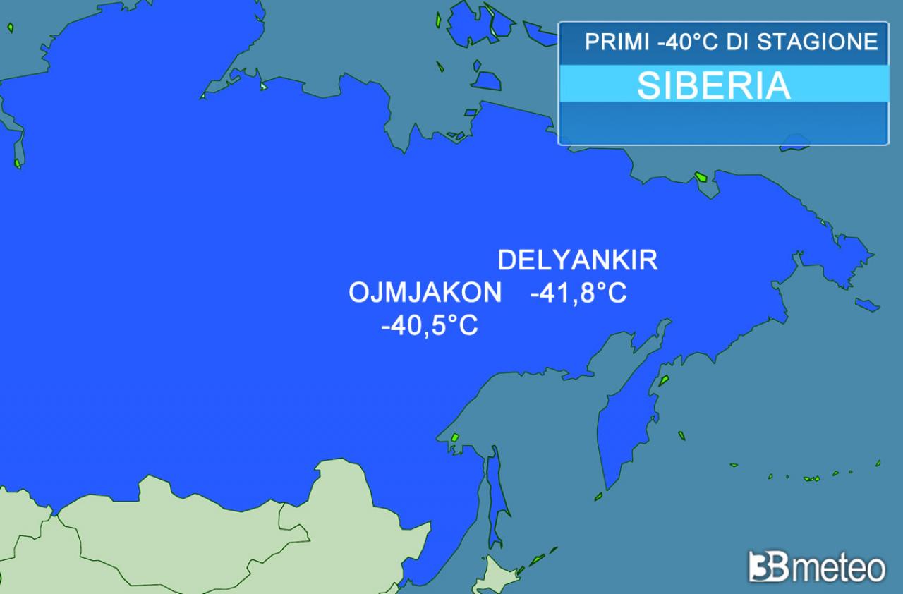 primi -40°C di stagione in Siberia