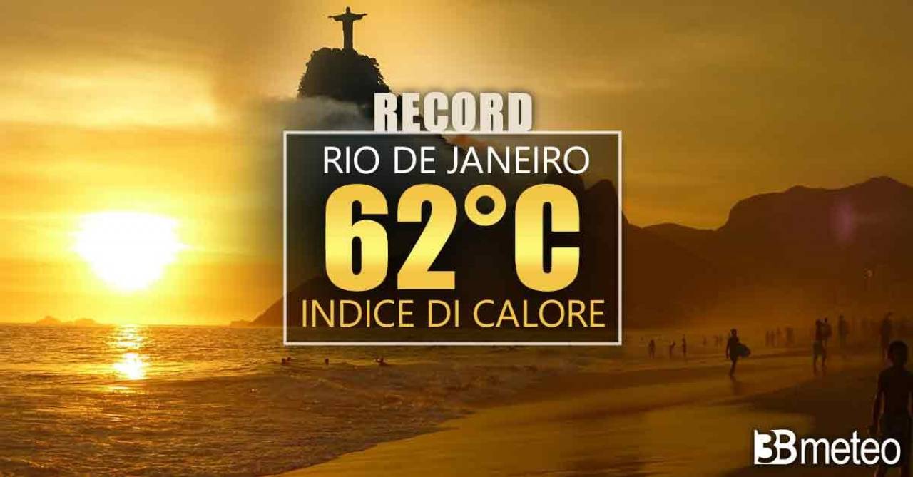 Rio de Janeiro, temperatura percepita record di 62°C